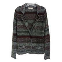 A IDA Italy Cardigan Wool Blend Sweater Button Down Gray Maroon Black St... - $61.75