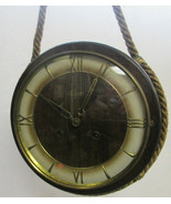 50s wall clock Hermle on a rope, wind up clock &amp; chime (working), West G... - £166.01 GBP