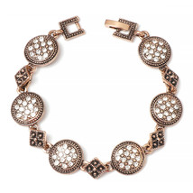 Kinel  Ancient Rose Gold Bracelets For Women Colorful Rhinestone Bohemian Bracel - £9.91 GBP