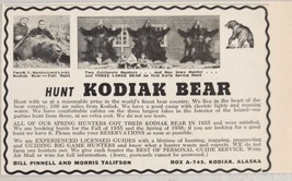 1955 Print Ad Hunt for Kodiak Bear Alaska Guides Bill Pinnell &amp; Morris T... - $9.88