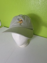 Minnesota Vikings Embroidered Logo Biege Adjustable NFL Hat Cap Strapback - £23.58 GBP