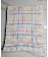 Beacon Pastel Baby Blanket Waffle Weave Plaid WPL 1675 Woven Knit Rainbow  - £31.93 GBP