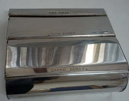 Vintage garner ware metal chrome organizer for foil, paper towel kitchen... - $41.58