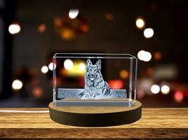 LED Base included | Beautiful German Shepherd Carved Crystal Dog Sculpture - $39.99 - $399.99