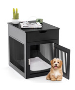 2-In-1 Furniture Dog Crate with Drawer Wired &amp; Wireless Charging Side En... - £175.63 GBP