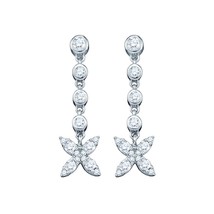 0.77Ct Brilliant Cut Diamond Drop/Dangle Earrings in 10k White Gold Finish - £125.09 GBP