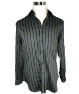 CIT Men&#39;s Shirt Luxury Stripe Button Down Long Sleeve Soft Cotton Size L... - £14.33 GBP