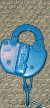 Antique Adlake N&amp;W Railroad  Lock Blue On Chain Padlock - $517.48 MXN