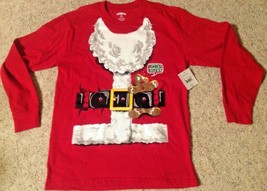 Ugly Christmas Long Sleeve Red T-Shirt Size XL 14/16 Unisex Kids Santa New W/Tag - £8.66 GBP