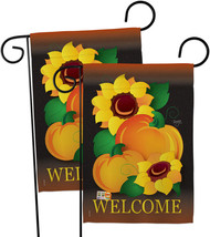 Welcome Pumpkin Garden Flags Pack Harvest Autumn 13 X18.5 Double-Sided House Ban - $28.97