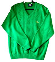Vintage Blarney Castle Made In Ireland Sweater Men&#39;s XL V-Neck Grass Green - £24.25 GBP