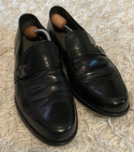 Ermenegildo Zegna Mens 8 Black Slip On Leather Loafers Dress Shoes - £69.21 GBP