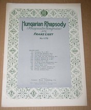 Hungarian Rhapsody Songbook Vintage 1906 Franz Liszt Century Music Publi... - £19.92 GBP
