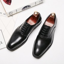 Wire Drawing Pattern British Men Derby Shoes Business Retro Formal Dress Shoes E - £75.99 GBP