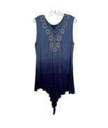 Style&amp;co. Blue Ombre Beaded Crochet Rayon Tank Tunic Top Size 1X Asymmet... - £35.35 GBP