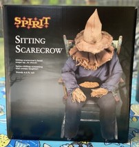 Halloween Animated Prop 4.5 Ft Sitting Scarecrow Animatronic Spirit Hall... - £197.38 GBP