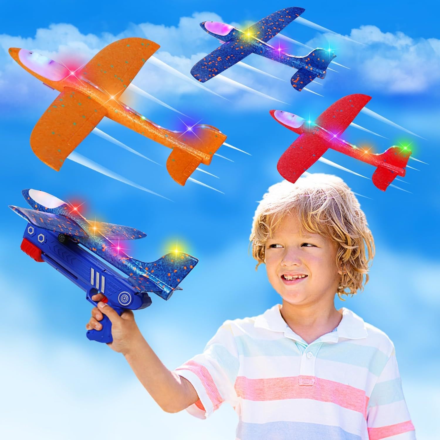 Primary image for 3 Pack Led Light Airplane Launcher Toys,Catapult Foam Glider Planes Toys With 3 
