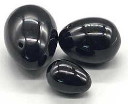 (set Of 3) Black Obsidian Yoni Eggs - £43.09 GBP