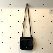 Trask Black Soft Leather Minimalist Crossbody Flap Closure Purse Bag 0531AF - £40.06 GBP