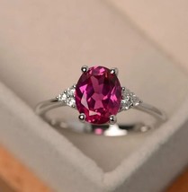 Genuine Ruby Oval Cut Engagement Ring, Vintage Jewelry, Anniversary Gift For Her - £62.87 GBP