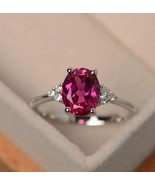 Genuine Ruby Oval Cut Engagement Ring, Vintage Jewelry, Anniversary Gift... - £61.67 GBP