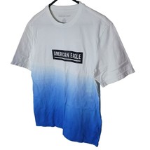 American Eagle Outfitters Tee Shirt Blue White Mens Small Basic Ombre Wash - £13.84 GBP