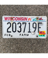 Wisconsin Expired 2014 Black On White Farm License Plate #203719F - £12.94 GBP