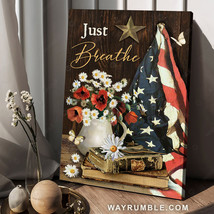 Just Breathe Butterfly Flower American Flag Independence Day 4th Of July 1 - £12.77 GBP
