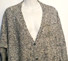 Nordstrom Women Large Cardigan Sweater 3/4 Sleeve Black &amp; White Specs Sheer Back - £7.41 GBP