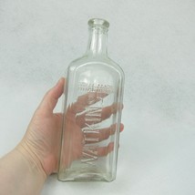 Antique 1920s Watkins Trial Mark 8.5&quot; Clear Glass Embossed Medicine Bottle 12oz - £11.87 GBP