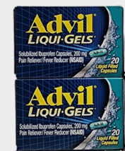 2 Boxes Advil Liqui-Gels 200 MG Ibuprofen Capsules, 20 CT - $10.88