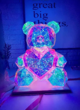 Rainbow Glow Holographic LED Teddy Bear Light Lamp - £39.92 GBP