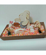 Vintage Mini Easter Bunny Starter Collection Plush Lot of 7 - $19.00