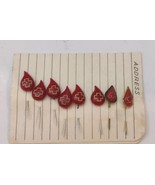 Vintage American Red Cross Plastic Blood Drop Blood Donor Stick Pins 8pc Lot - $13.49