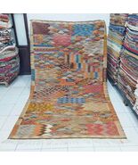 Geometric Taznakht Kilim Rug: Handwoven Moroccan Berber Flat-Weave (162c... - $1,500.00