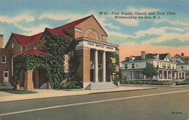 New Jersey Wildwood By The Sea First Baptist Church and Civic Club postcard M38 - £3.32 GBP