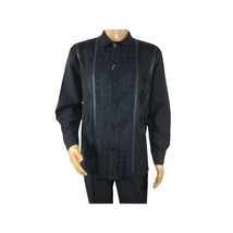 Men Silversilk 2pc Fancy walking leisure suit Italian woven knits 4411 Navy Blue image 6