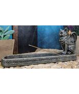 Stoic Angel Winged Cat On Celtic Knotwork Incense And Candle Holder Figu... - $36.22 CAD