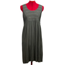 SOMA Intimate Midi Dress Gray Sleeveless Empire Waist Beaded Size M - £19.85 GBP