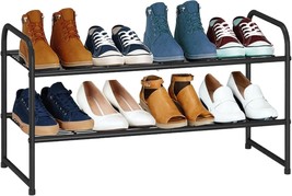 Barelove Metal Shoes Rack Organizer, 2 Tiers Large Stable Shoes Storage,... - $51.99 CAD
