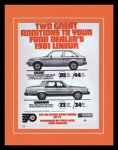 1981 Ford Escort / Philadelphia Flyers Framed 11x14 Vintage Advertisement - £27.25 GBP