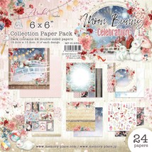 Asuka Studio Double-Sided Paper Pack 6&quot;X6&quot; 24/Pkg-Moon Bunny Celebration... - £19.46 GBP