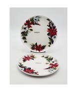 Mikasa Christmas Holiday &quot;HOPE JOY&quot; Poinsettia &amp; Holly Salad Plates Set ... - $34.99
