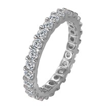 S925 Silver Color VS2 Diamond Ring Jewelry for Women Bizuteria Wedding Ring Anil - £12.36 GBP