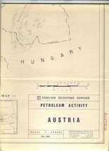 Austria Petroleum Activity Map 1982 Foreign Scouting Service Rightholder... - £41.43 GBP