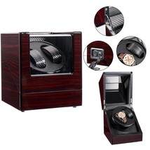 Beauty Double Watch Winder Automatic Rotation Display Case Storage Organizer Box - £59.14 GBP