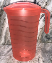 Pitcher With Lid 2 Quart Red BPA Free 9”H x 8”W Water Juice Drinks-NEW-S... - $11.76