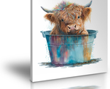 Mothers Day Gifts for Mom Women Her, Highland Cattle Wall Decor Canvas A... - $40.09