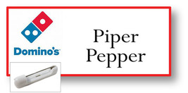 1 Name Badge Funny Halloween Costume Dominos Piper Pepper Pin Free Shipping - £11.63 GBP