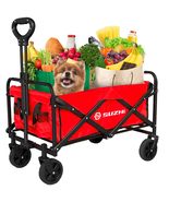 SuZhi Small Wagons Carts with Wheels Foldable Little Red Wagon Collapsib... - £87.40 GBP